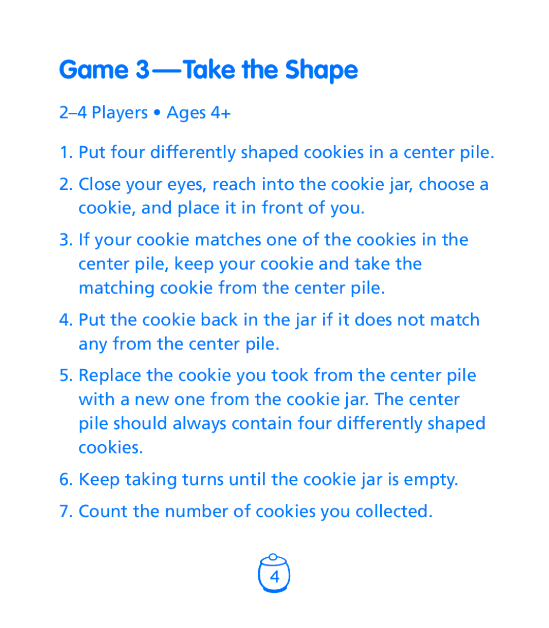 Learning Resources Goodie Game manual Game 3 - Take the Shape 